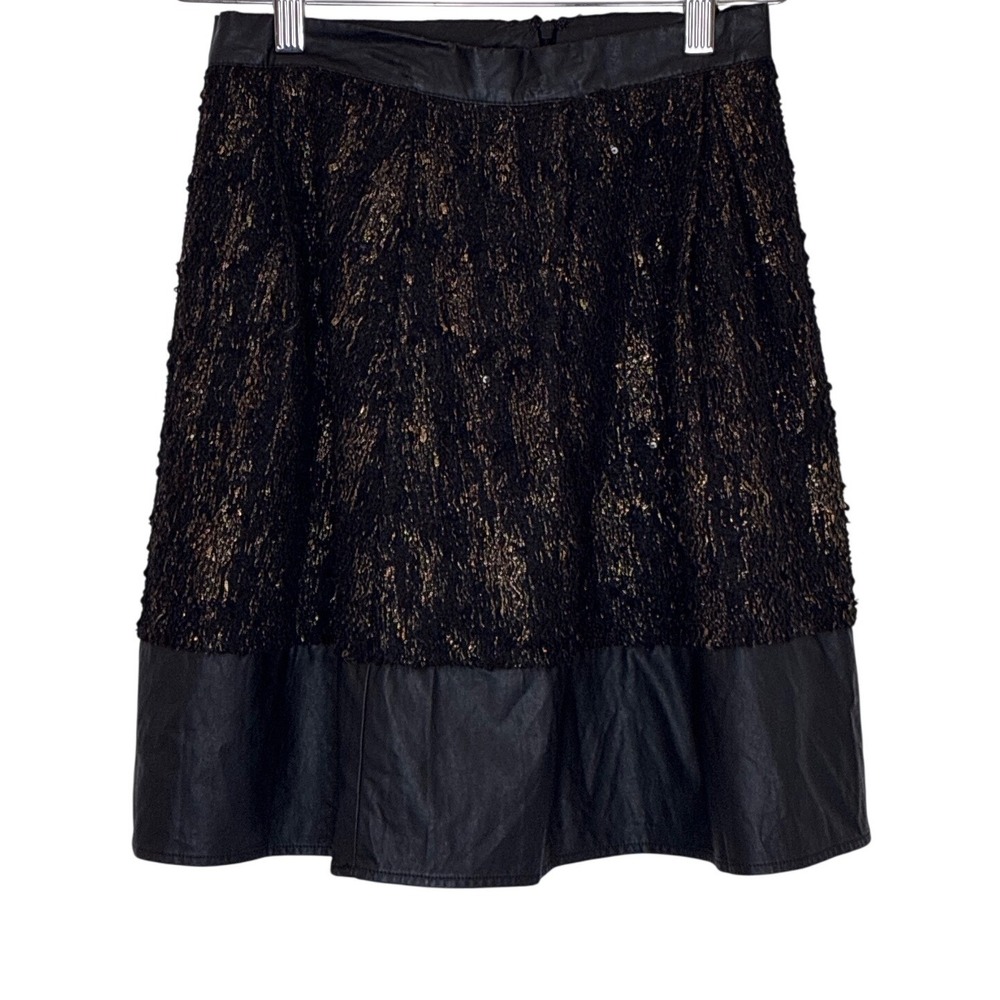 Ark & Co Mini Skirt Black Metallic Gold Whimsigoth Indie Sleaze Party Size Small